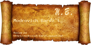 Modrovich Barót névjegykártya